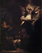 Rembrandt van rijn arkeangeln rafael lamnar tobias familj Spain oil painting artist